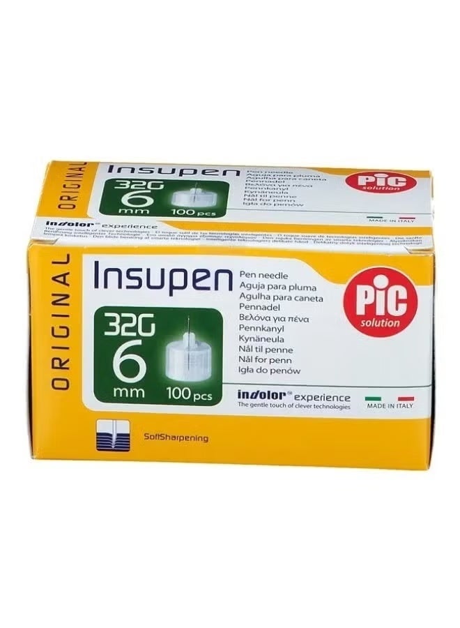 بي آي سي إبر قلم الأنسولين إنسوبن (Insupen) الأصلية مقاس 32G وطول 6 ملم في علبة 100 قطعة - Image 2
