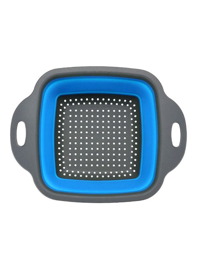 NIBEMINENT Collapsible Vegetable Storage Basket Grey/Blue 24.5x18.5centimeter