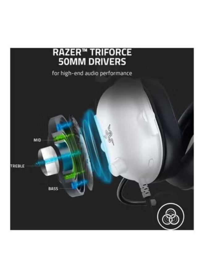RAZER BlackShark V2 X Gaming Headset: 7.1 Surround Sound - 50mm Drivers - Memory Foam Cushion - for PC, Mac, PS4, PS5, Switch, Xbox One, Xbox Series X|S, Mobile - 3.5mm Audio Jack - White - Image 2