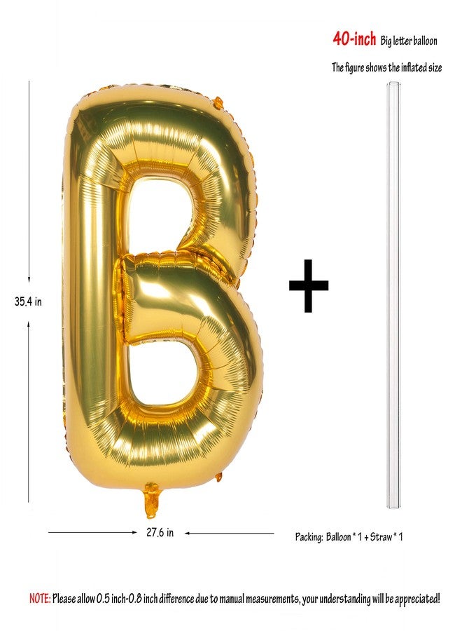 CHANGZHONG Letter Balloons 40 Inch Giant Jumbo Helium Foil Mylar for Party Decorations Gold B - Image 2