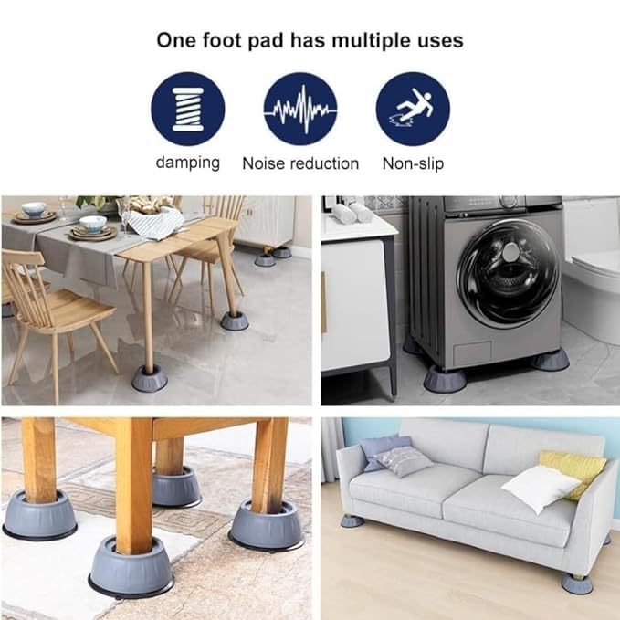 SHOPOLIFE Anti Vibration Pads for Washing Machine with Suction Cup for Washing Machines Fridge Dryer Levelling Feet Anti-Walk, Anti-Skid,Anti-Vibration and Noise Cancellation (4 Pc - Multicolor)  - Image 5