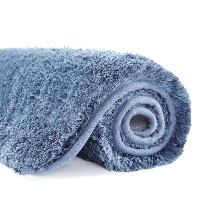 Suchtale Large Bathroom Rug Mat Extra Soft  Absorbent Shaggy 24 x 40 Blue Machine Washable Microfiber Non Slip Luxury Floor Mat