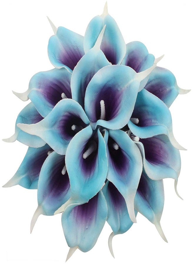 Faylapa 20 Pcs Artificial Calla Lily Real Touch Flowes Fake Flowers Wedding Bouquets Home Floral Decorations (Blue Purple Calla Lily) - Image 5