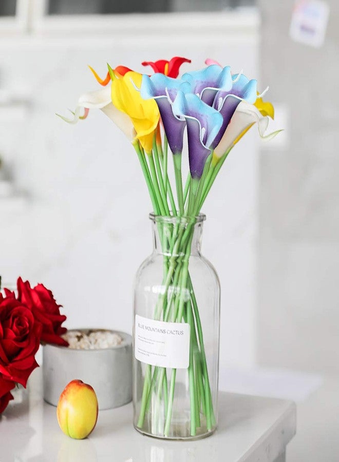 Faylapa 20 Pcs Artificial Calla Lily Real Touch Flowes Fake Flowers Wedding Bouquets Home Floral Decorations (Blue Purple Calla Lily) - Image 2