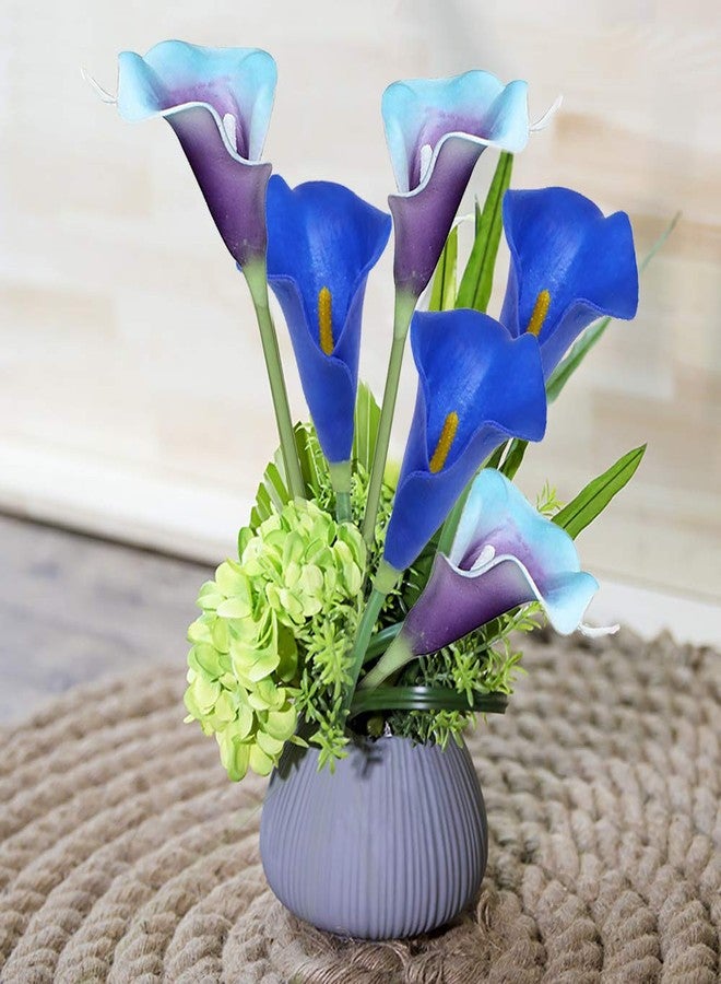 Faylapa 20 Pcs Artificial Calla Lily Real Touch Flowes Fake Flowers Wedding Bouquets Home Floral Decorations (Blue Purple Calla Lily) - Image 4