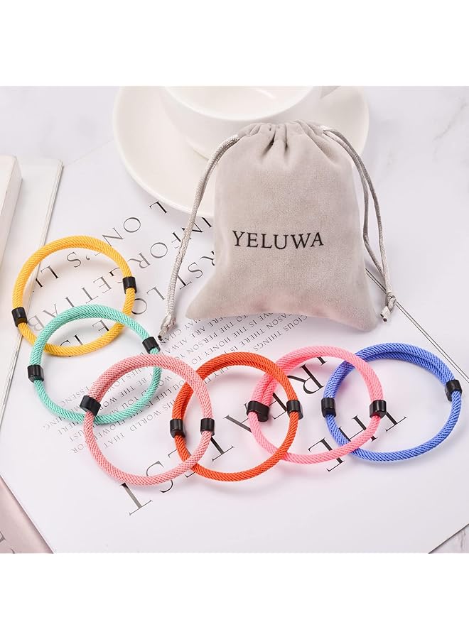 erorex 6 Pcs Nautical Braided Rope Bracelets Colorful Set For Men Women Waterproof Adjustable Braided Cord Friendship Rope Bracelet Handmade Navy Marine String Bracelet With Metal Knot Woven - Image 5