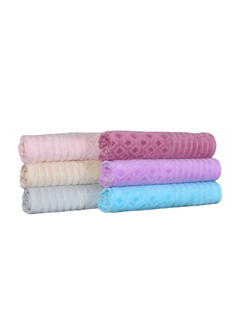 4 Pcs Bath Towel Set 100% Pure Cotton Premimum Quality Home Collection,Light Pink,Light Purple,Aqua Blue,Maroon - Image 3