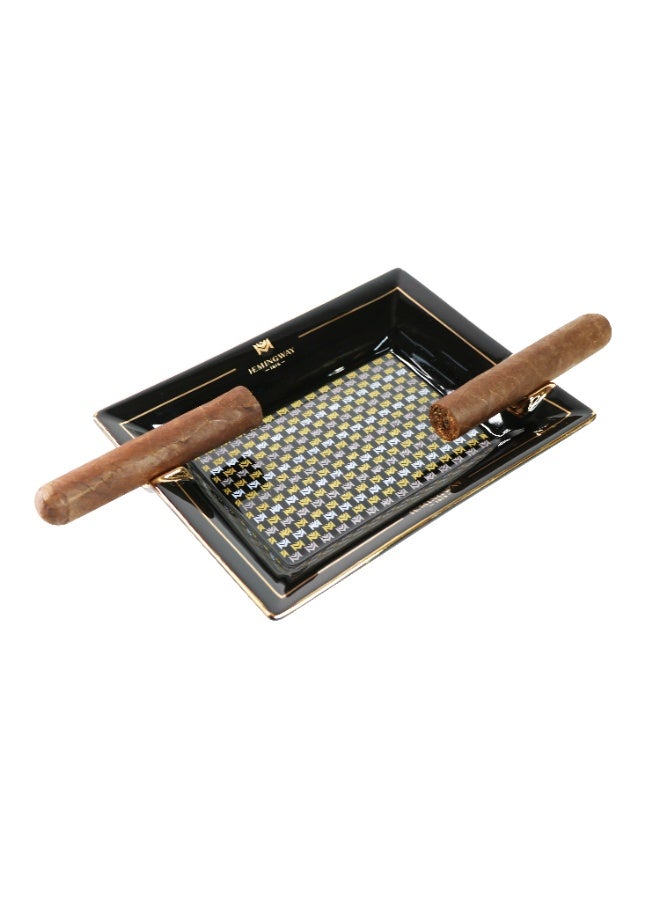 Hemingway Special Edition Ceramic Cigar Ashtray, 2-Cigar Rest, Elegant Living Room Decor Ash Tray, Perfect Gift for Men - Image 3