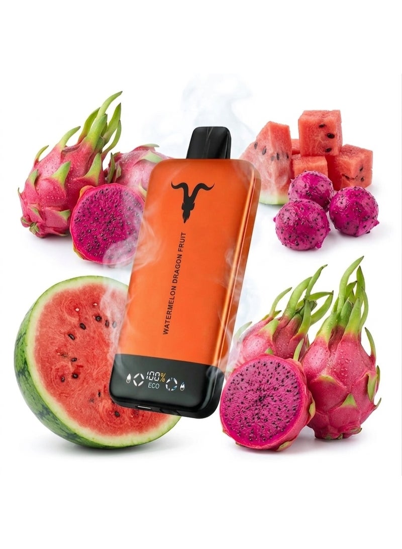 ignite V200 Ultra Slim Watermelon Dragon Fruit 20000 Puffs 20mg Nicotine Rechargeable Disposable Vape - Image 1