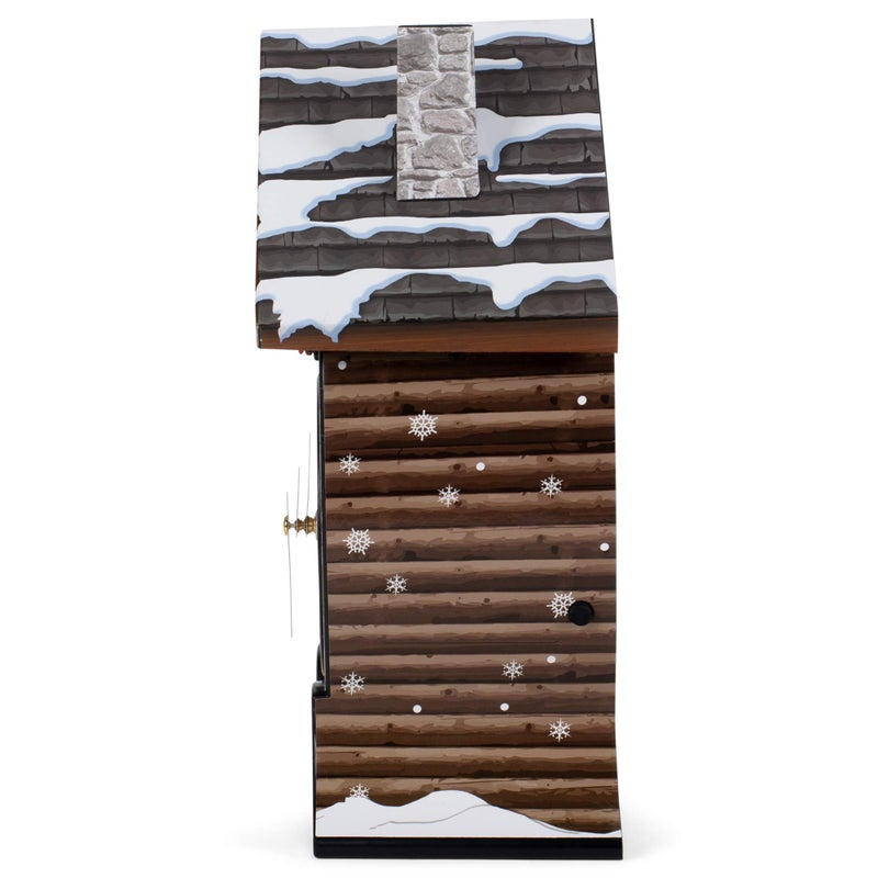 Mark Feldstein & Associates Mark Feldstein Snowy Cabin Singing Cardinal Tabletop Wall Sound Christmas Cuckoo Clock 14x10 - Image 5