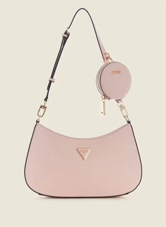 GUESS Women's Zipper Shoulder Bag PU Handbag Pink 29cm * 18cm * 6cm - Image 1