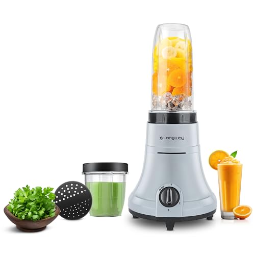 Longway Sage 500 Watt Juicer Mixer Grinder for Grinding, Mixing, Juicing with Powerful Motor (Gray & Black, 2 Jars) - Image 1