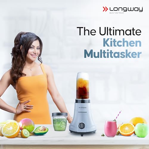 Longway Sage 500 Watt Juicer Mixer Grinder for Grinding, Mixing, Juicing with Powerful Motor (Gray & Black, 2 Jars) - Image 2