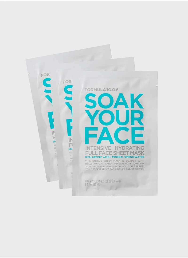 FORMULA 10.0.6 Soak Your Face- 3 Pack Sheet Mask