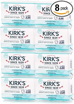 Kirk's Kirks Castile Coco Castile Bar Soap Fragrance Free 4 oz 8 pack - Image 1