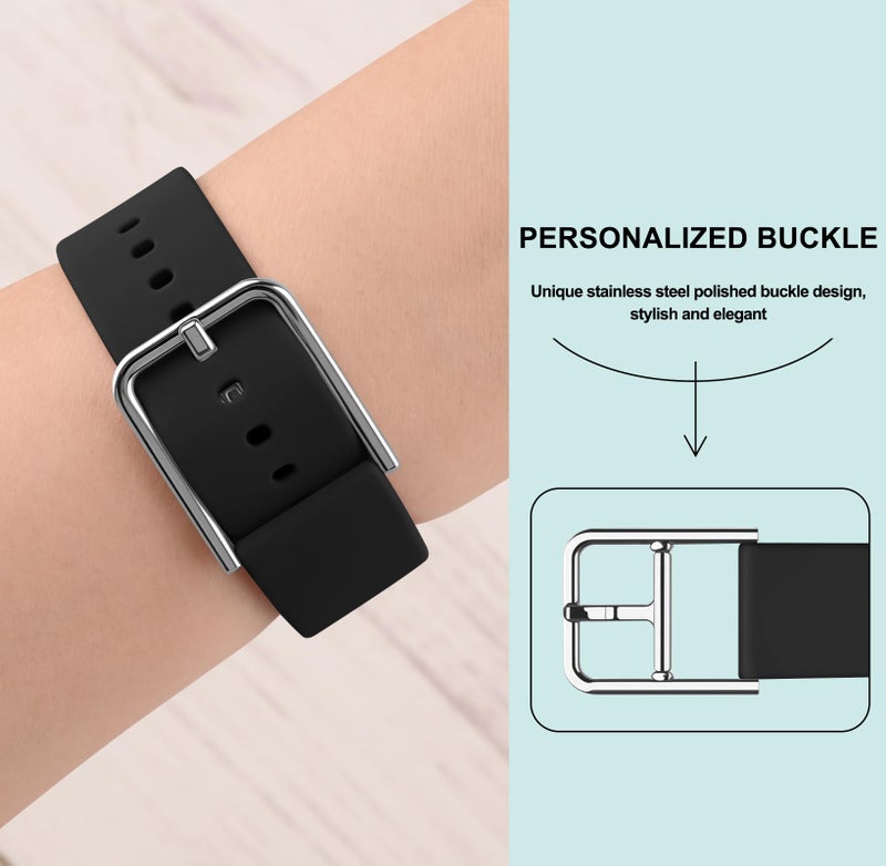 Meliya Silicone Watch Strap Compatible with Apple Watch Series 10 9 8 7 6 5 4 3 2 1 SE Ultra, Waterproof Band for iWatch Bands 40mm 38mm 41mm 44mm 45mm 42mm 49mm Men Women-Black,42mm - Image 3