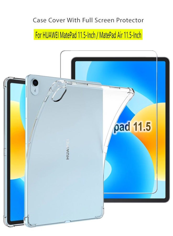 2 in 1 HUAWEI MatePad 11.5 inch/Air 11.5 inch/11.5S 11.5inch Protection Pack - Ultra Clear Shockproof Case & Edge-to-Edge Screen Protector, 360 Degree Protection, Back Cover & Screen Protector for HUAWEI MatePad 11.5 inch/Air 11.5 inch/11.5S 11.5inch - Image 1