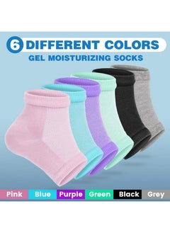 TEAWOO TEAWOO 6 Pairs Moisturizing Heel Socks for Cracked Heel Treatment, Foot Care Toeless Socks to Soften and Hydrate Dry Cracked Feet Heels, Cracked Heel Repair Socks, Gel Socks for Dry Cracked Feet  - Image 3