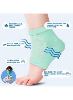 TEAWOO TEAWOO 6 Pairs Moisturizing Heel Socks for Cracked Heel Treatment, Foot Care Toeless Socks to Soften and Hydrate Dry Cracked Feet Heels, Cracked Heel Repair Socks, Gel Socks for Dry Cracked Feet  - Image 5
