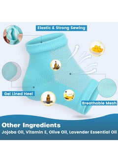 TEAWOO TEAWOO 6 Pairs Moisturizing Heel Socks for Cracked Heel Treatment, Foot Care Toeless Socks to Soften and Hydrate Dry Cracked Feet Heels, Cracked Heel Repair Socks, Gel Socks for Dry Cracked Feet  - Image 4