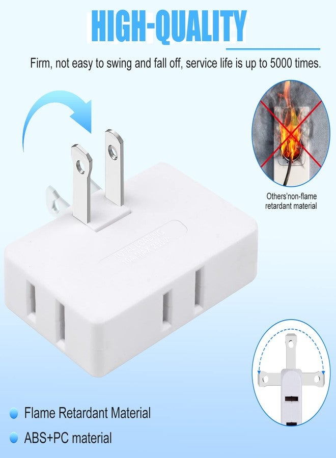 Romeda 3 Pack AC Flat Wall Outlet Extender Flat Plug Adapter Outlet, Fold-Able 3 Way Wall Adapter Mani Plug for Home and Travel (White) - Image 4