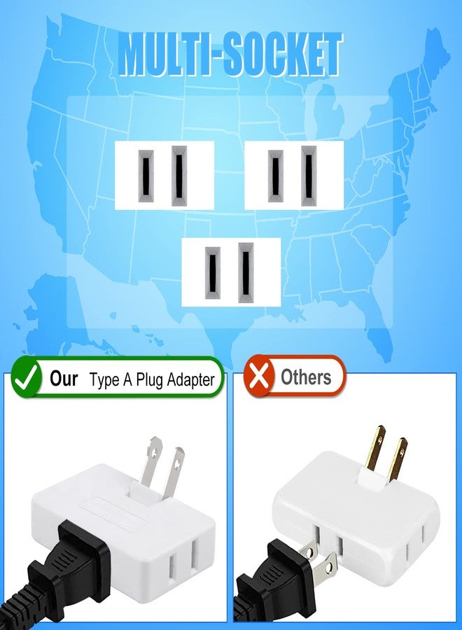 Romeda 3 Pack AC Flat Wall Outlet Extender Flat Plug Adapter Outlet, Fold-Able 3 Way Wall Adapter Mani Plug for Home and Travel (White) - Image 3
