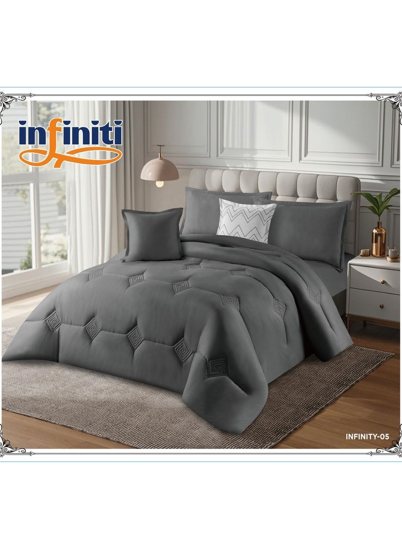 إينفينيتي مفرش سرير نفرين 6 قطع – لحاف ناعم مع شرشف مغاط وتلبيسات مخدات لتجديد غرفة النوم - Image 1