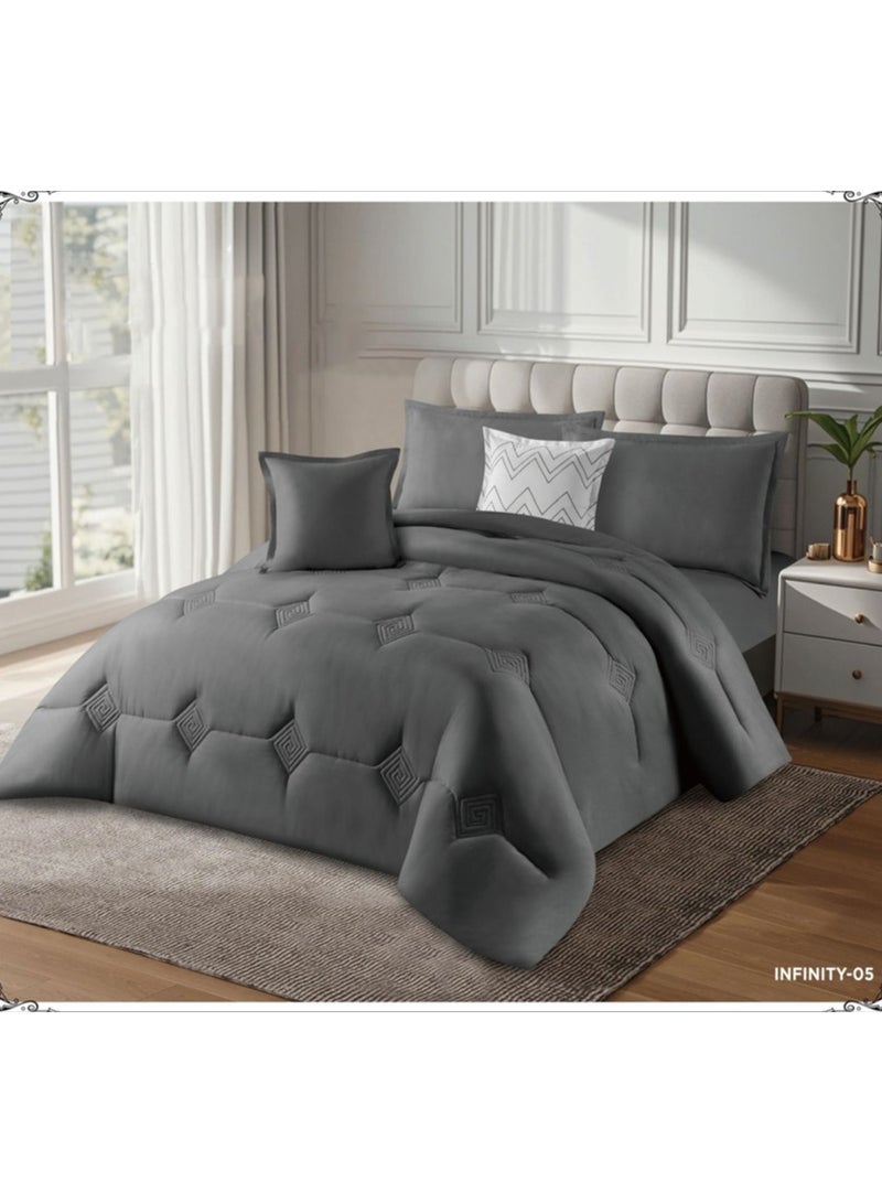 إينفينيتي مفرش سرير نفرين 6 قطع – لحاف ناعم مع شرشف مغاط وتلبيسات مخدات لتجديد غرفة النوم - Image 2