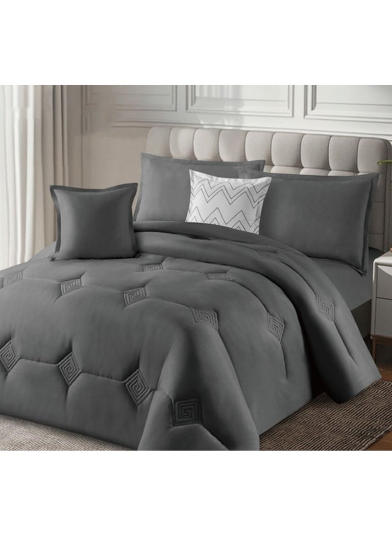 إينفينيتي مفرش سرير نفرين 6 قطع – لحاف ناعم مع شرشف مغاط وتلبيسات مخدات لتجديد غرفة النوم - Image 3