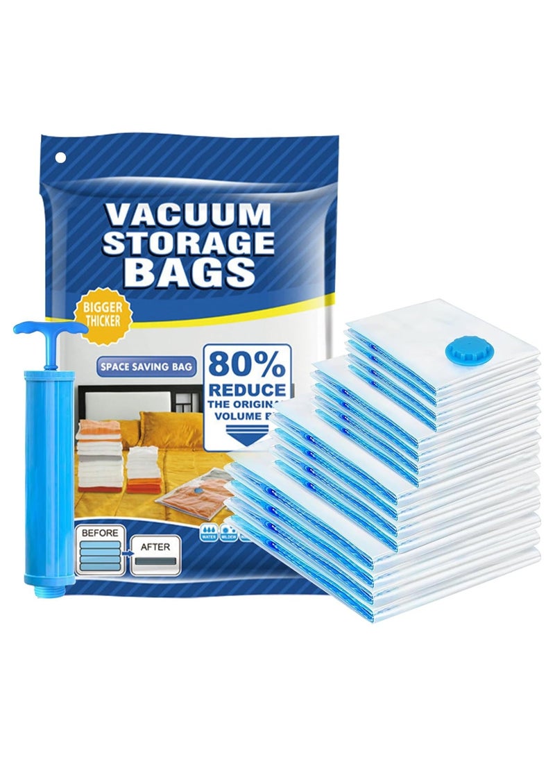 Vparty 6 Pack Vacuum Storage Bags (1 Jumbo/2 Large/2 Medium/1 Pump) with Hand Pump, Space Saver Bags, Vacuum Sealed Bags Compression for Clothing, Comforters, Blankets, Bedding (Pack of 6)6 Pack Vacuum Storage Bags (1 Jumbo/2 Large/2 Medium/1 Pump) with Hand Pump, Space Saver Bags, Vacuum Sealed Bags Compression for Clothing, Comforters, Blankets, Bedding (Pack of 6)  - Image 1
