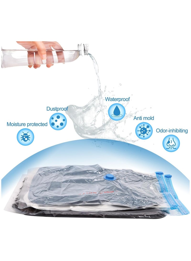 Vparty 6 Pack Vacuum Storage Bags (1 Jumbo/2 Large/2 Medium/1 Pump) with Hand Pump, Space Saver Bags, Vacuum Sealed Bags Compression for Clothing, Comforters, Blankets, Bedding (Pack of 6)6 Pack Vacuum Storage Bags (1 Jumbo/2 Large/2 Medium/1 Pump) with Hand Pump, Space Saver Bags, Vacuum Sealed Bags Compression for Clothing, Comforters, Blankets, Bedding (Pack of 6)  - Image 4