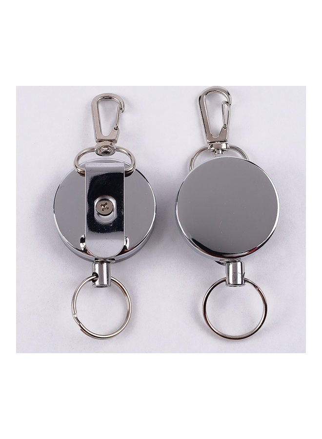 NIBEMINENT Retractable Steel Wire Keychain Return Clip Key Ring Holder 20 x 10 20cm - Image 2