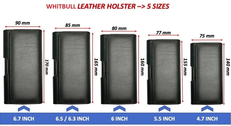 Realtech Universal Smart Mobile Phone Case Holster Pouch Belt Clip Cases Waist Bag Pack for Mobile 6.8 inch Phone Holder - Black - Image 2