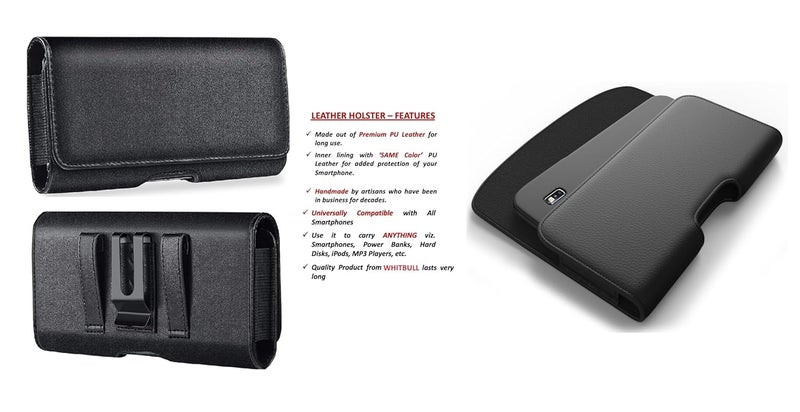 Realtech Universal Smart Mobile Phone Case Holster Pouch Belt Clip Cases Waist Bag Pack for Mobile 6.8 inch Phone Holder - Black - Image 4