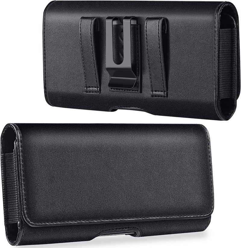 Realtech Universal Smart Mobile Phone Case Holster Pouch Belt Clip Cases Waist Bag Pack for Mobile 6.8 inch Phone Holder - Black - Image 1
