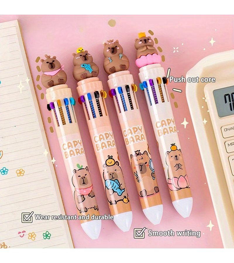 32pcs Capybara Ballpoint Pen Set 10 Colors 4 Cute Styles School Office Gift - Image 2