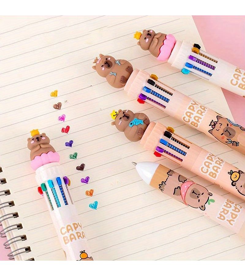 32pcs Capybara Ballpoint Pen Set 10 Colors 4 Cute Styles School Office Gift - Image 4