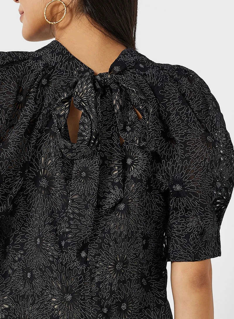 Ted Baker Puff Sleeve Floral Printed Top