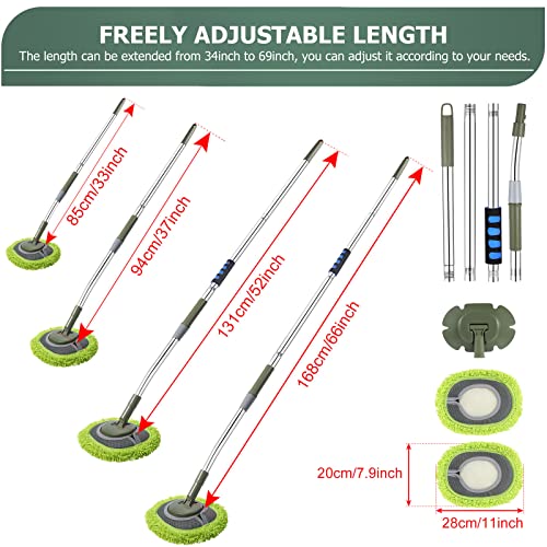 HoMerit Wall Cleaner, Wall Cleaner Mop Green Mop for Walls Max 66’’ Wall Mop with Long Handle, Ceiling Dust Mop with 15°Labor-Saving Extension Pole, Green Wall Cleaner with Long Handle, Wall Washing Mop - Image 5