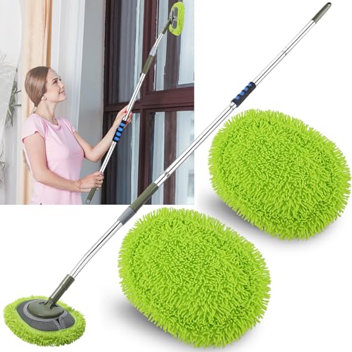 HoMerit Wall Cleaner, Wall Cleaner Mop Green Mop for Walls Max 66’’ Wall Mop with Long Handle, Ceiling Dust Mop with 15°Labor-Saving Extension Pole, Green Wall Cleaner with Long Handle, Wall Washing Mop - Image 1