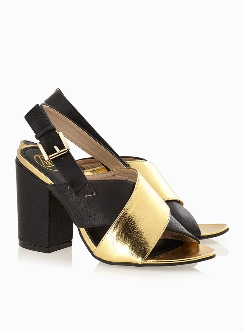 Missguided Contrast Crossover Strap Mules Sandals