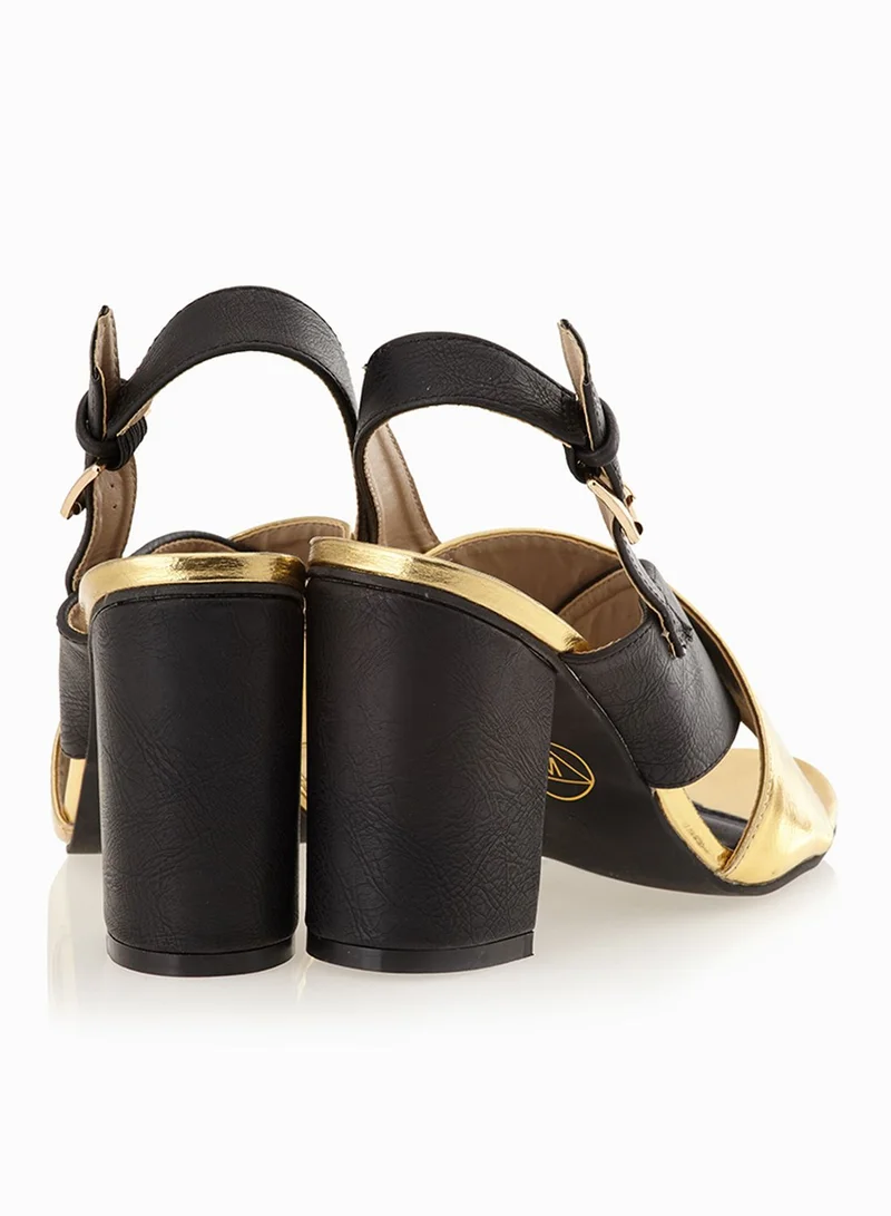 Missguided Contrast Crossover Strap Mules Sandals