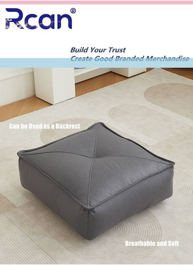 PU Leather Floor Pillow Back Bay Window Tatami Mat Waterproof Cushion Thickened Square With Handle Soft Fluffy Cool Insulation Pillow Suitable for Office Family Car Desks Chairs School