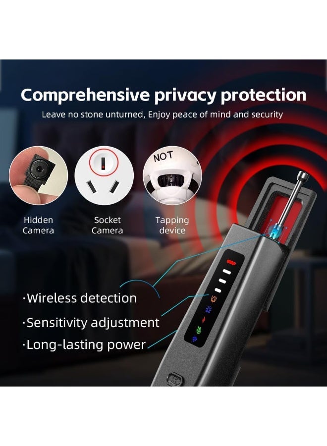 Boyi Hidden Camera Detectors, Bug Detector with Vibration Sound Alarm, Anti-Tracking, Anti Spy for Listening Device-6 Levels Sensitivity - Image 3