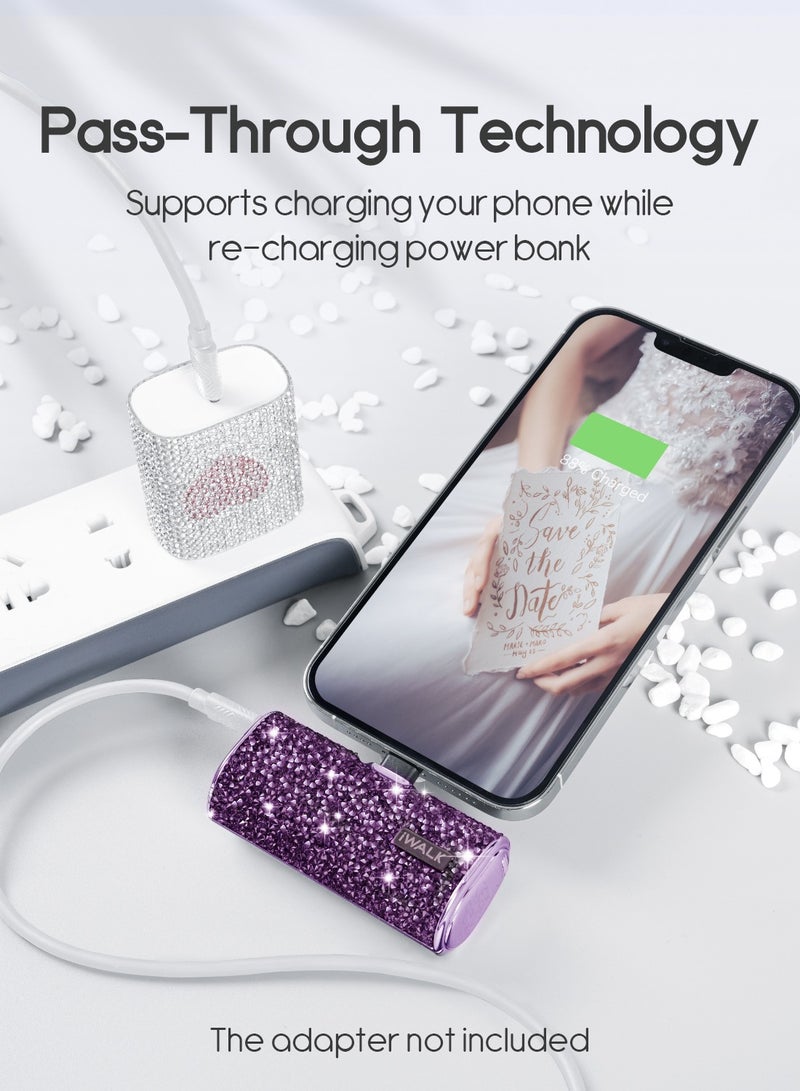 آيووك بنك الطاقة المحمول الصغير المحمول iWALK بنك الطاقة 4500 مللي أمبير في الساعة، من النوع C-أرجواني-ماسي - Image 4