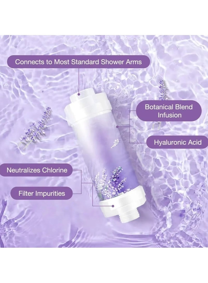 2PCS Vitamin C Shower Filter, Water Softener  Chlorine Removal, Aromatherapy Scented Purifier for Dry Skin  Hair Care, Easy Installation (Lavender + Ylang Ylang) - Image 5