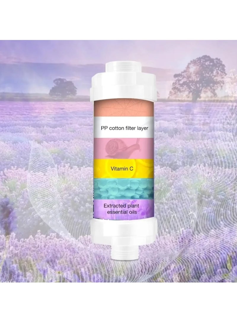 2PCS Vitamin C Shower Filter, Water Softener  Chlorine Removal, Aromatherapy Scented Purifier for Dry Skin  Hair Care, Easy Installation (Lavender + Ylang Ylang) - Image 4
