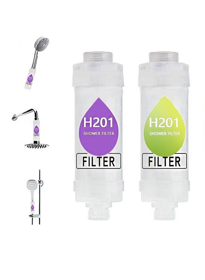 2PCS Vitamin C Shower Filter, Water Softener  Chlorine Removal, Aromatherapy Scented Purifier for Dry Skin  Hair Care, Easy Installation (Lavender + Ylang Ylang) - Image 1