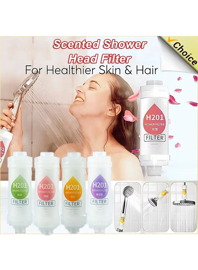 2PCS Vitamin C Shower Filter, Water Softener  Chlorine Removal, Aromatherapy Scented Purifier for Dry Skin  Hair Care, Easy Installation (Lavender + Ylang Ylang) - Image 2