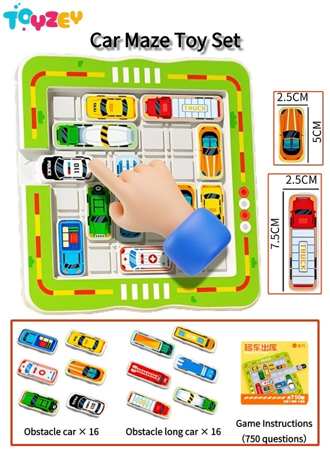 Toyzey Parking Puzzle Magnetic Travel Game - Car Game Brain Teaser with 750 Questions, Logic Jigsaw Puzzle Toy for Kids Ages 3+, Great Gift for Kids Ages 3+  - Image 1